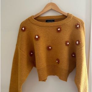 cropped blue blush sweater